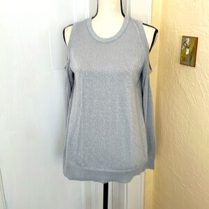 Michael Kors Silver Cold-Shoulder Sweater